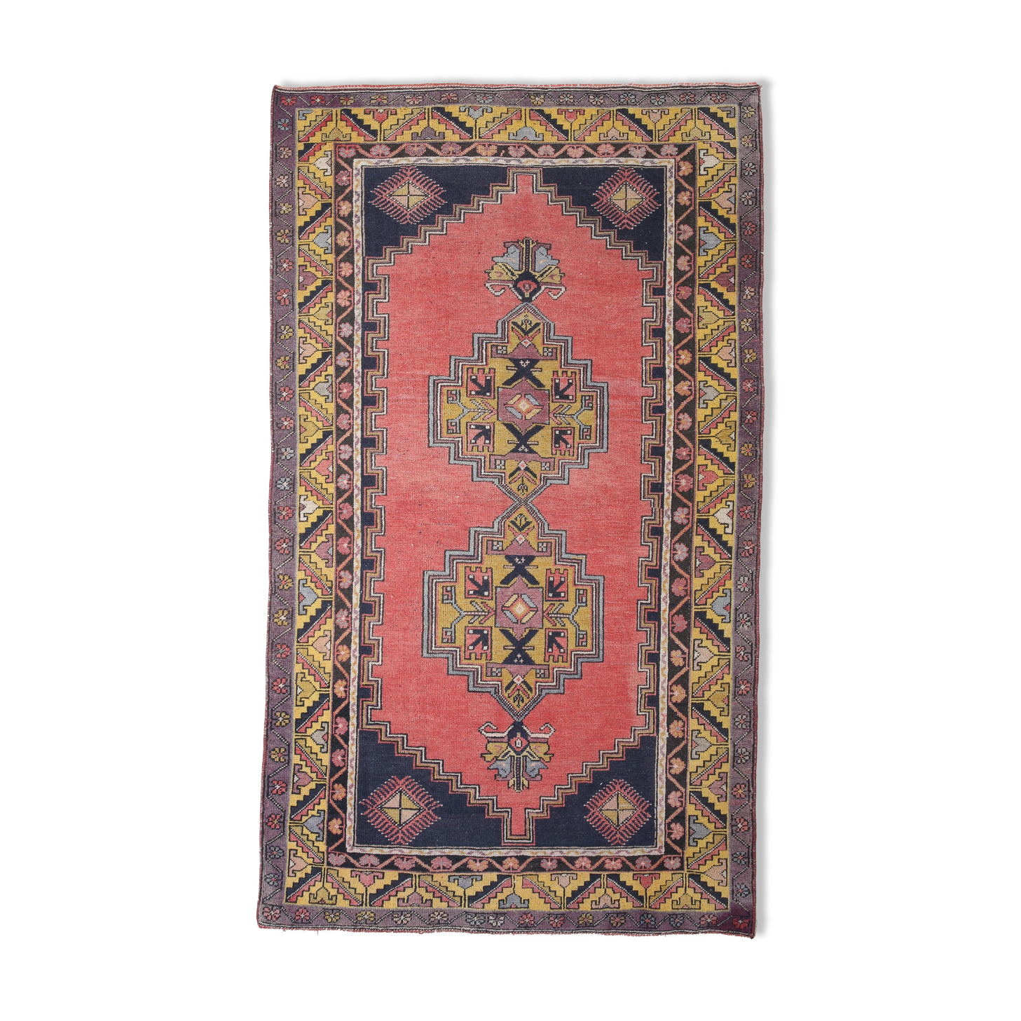 Tapis vintage rose antique 121x211