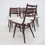 1970s Set of 6 Beech "Boomerang" dining chair ,Czechoslovakia