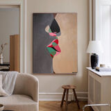 Large romantic painting The kiss 100x80cm