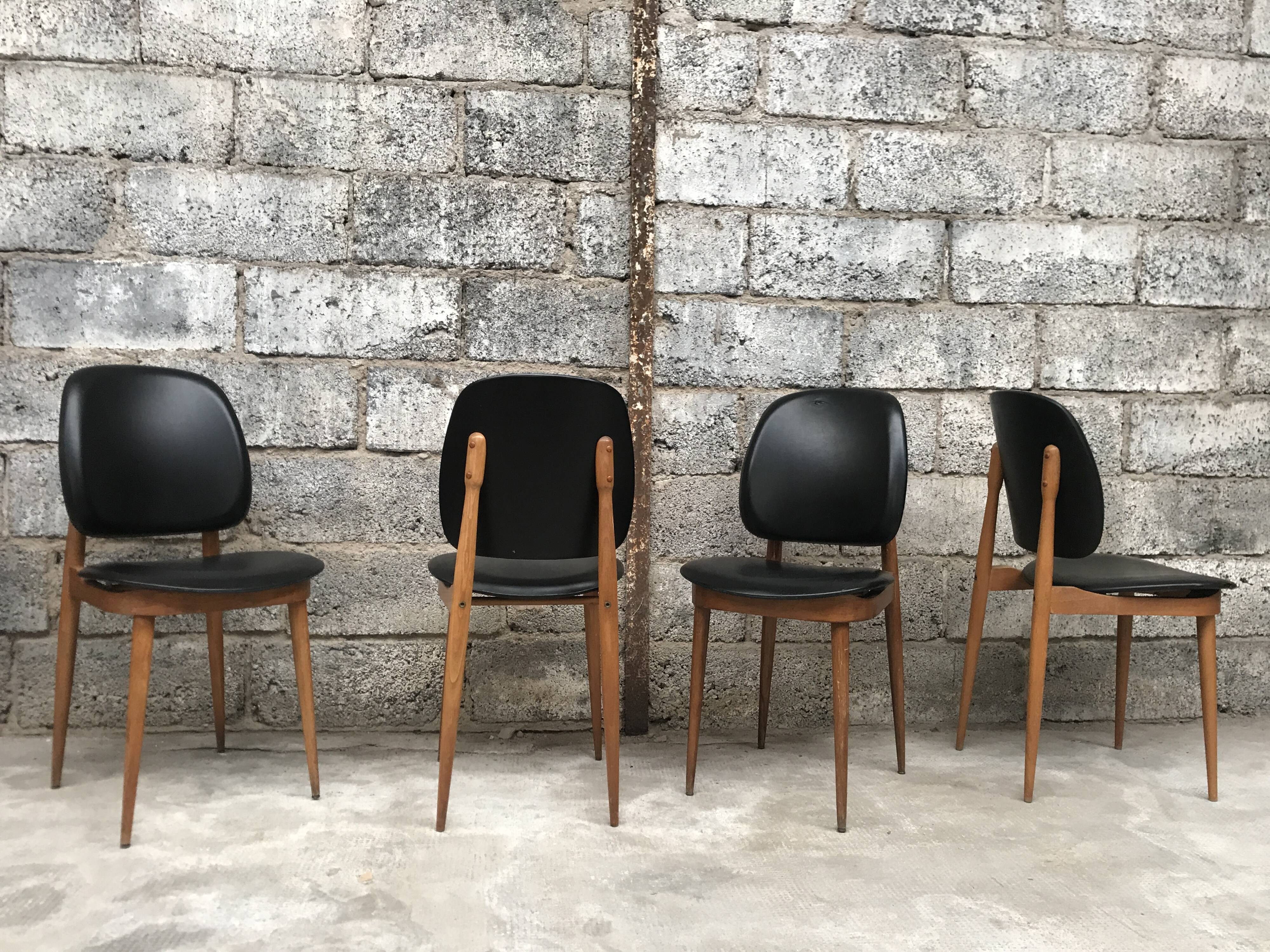 Set of 4 chairs model Pegasus edited by Baumann - 60s