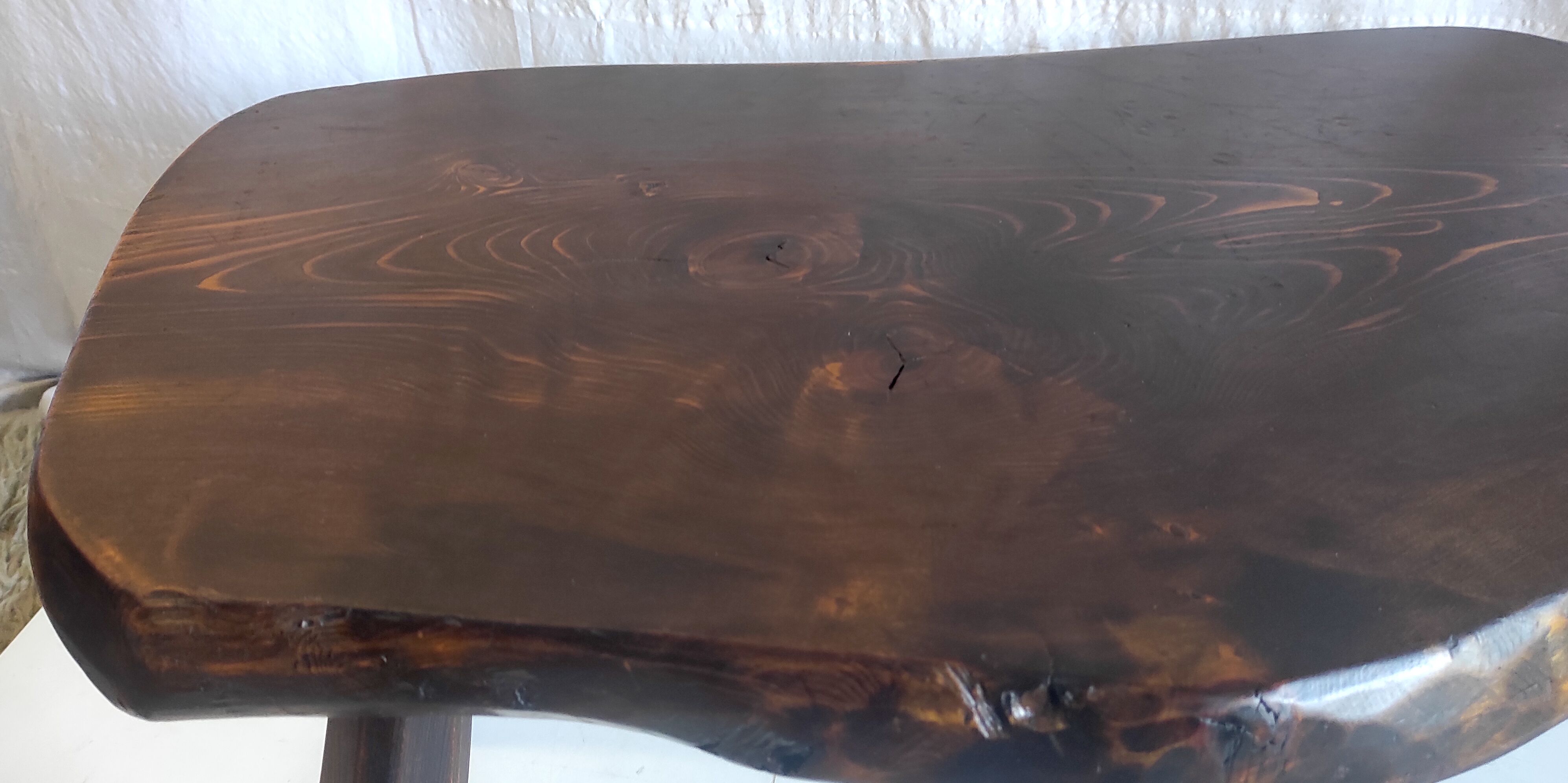 Brutalist solid wood coffee table – 50s/60s