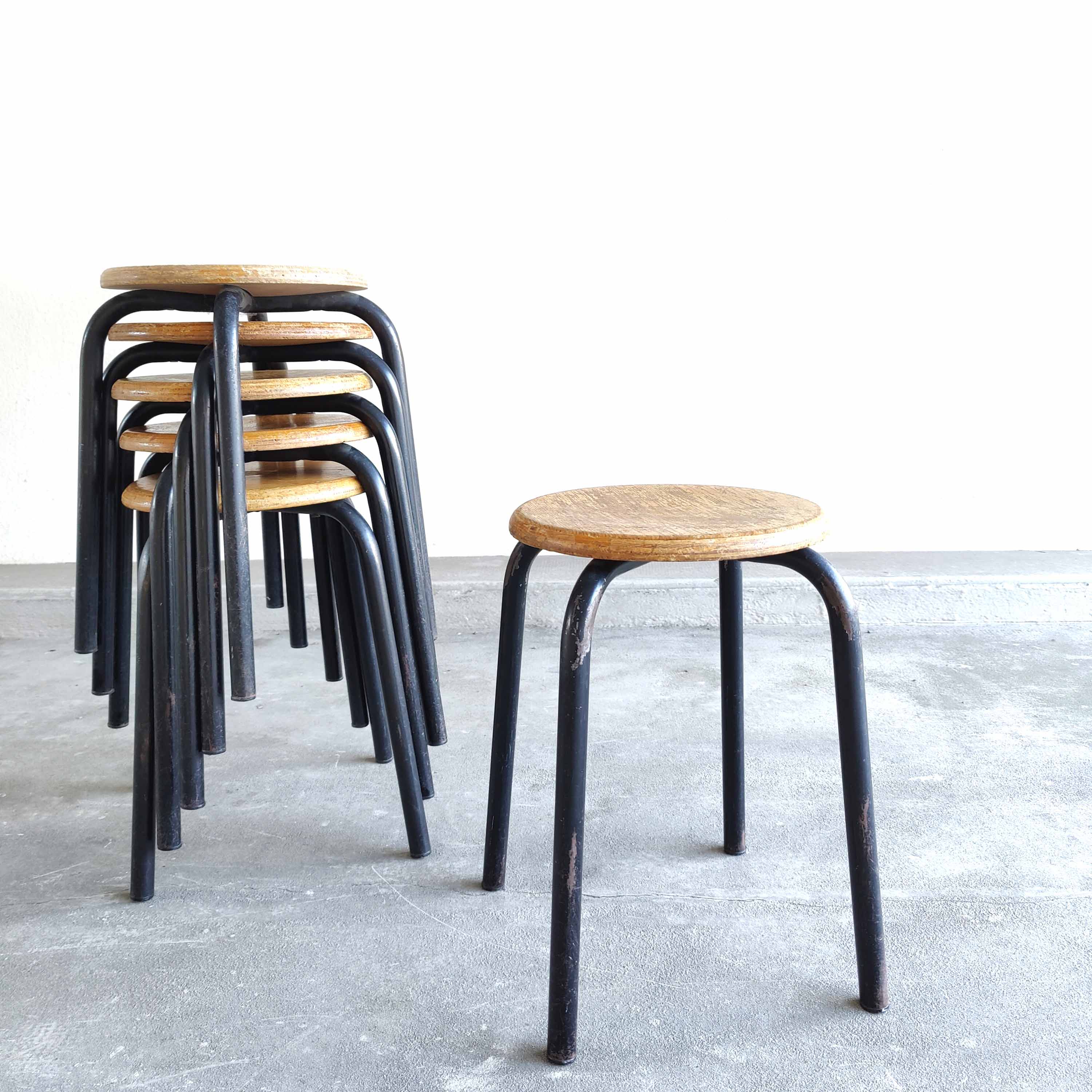 Set six vintage stools