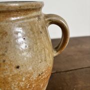 Ancien pot à graisse/vase en grès vernissé vintage – 2 anses