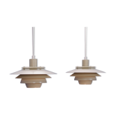 Lot de 2 suspensions danoise en blanc et beige par jeka, des années 1970