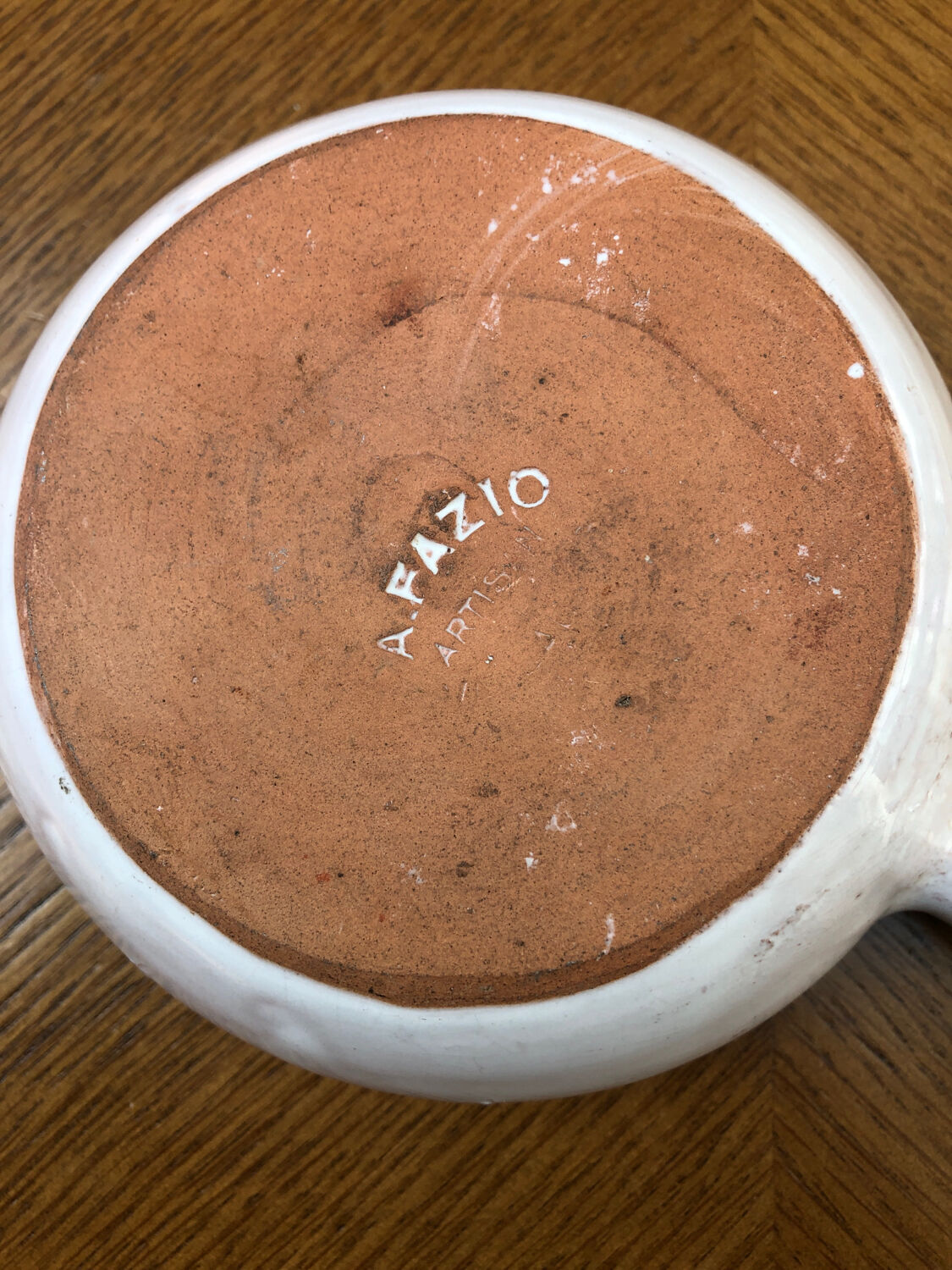 Vallauris pan signed Fazio