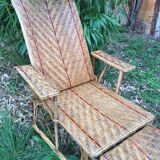 Chaise longue en rotin