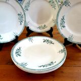 6 flat plates saint Amand tone green series 4003