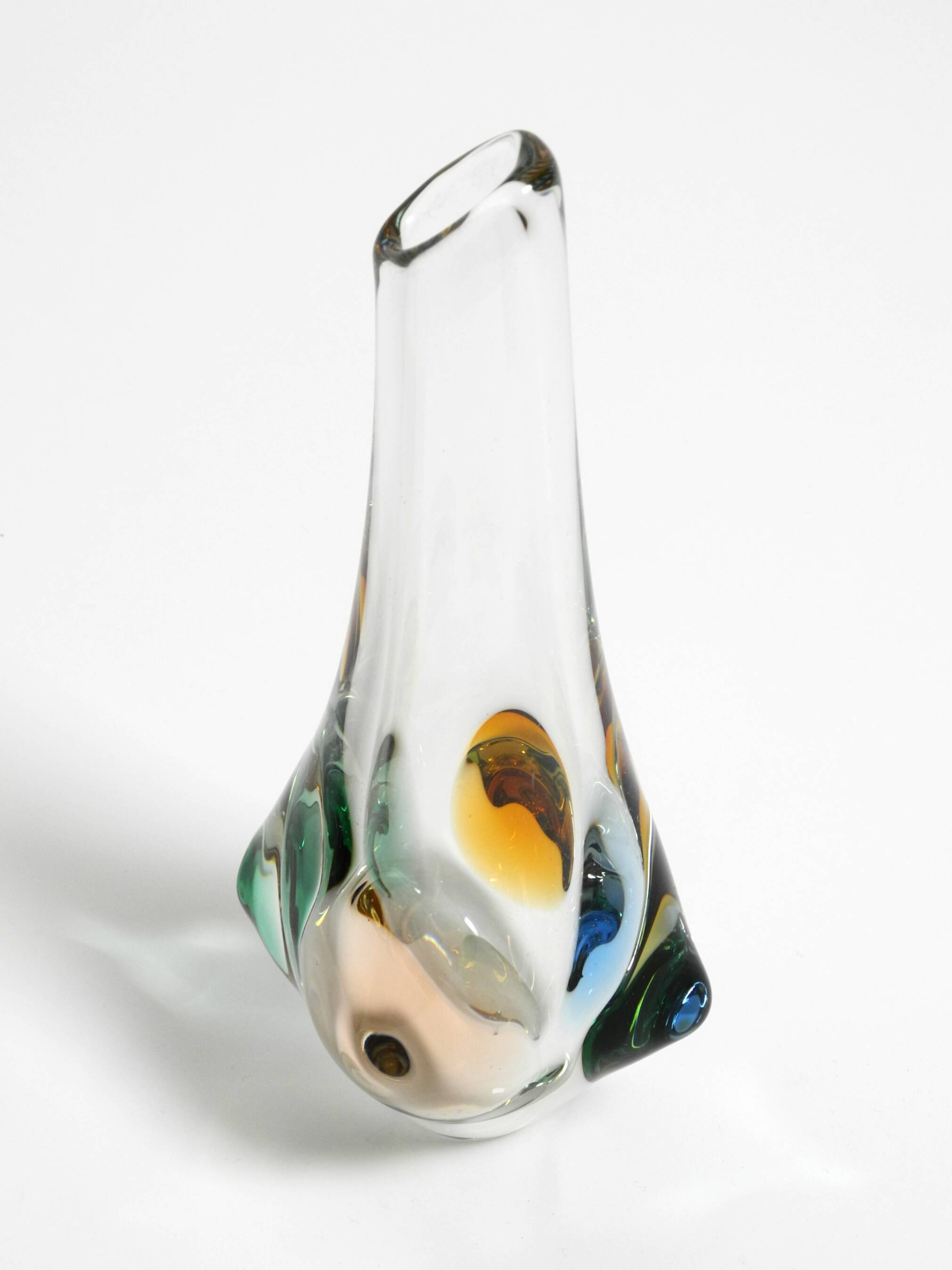Deux vases en cristal des années 1960 par Miroslav Klinger pour Bohemia Glass.