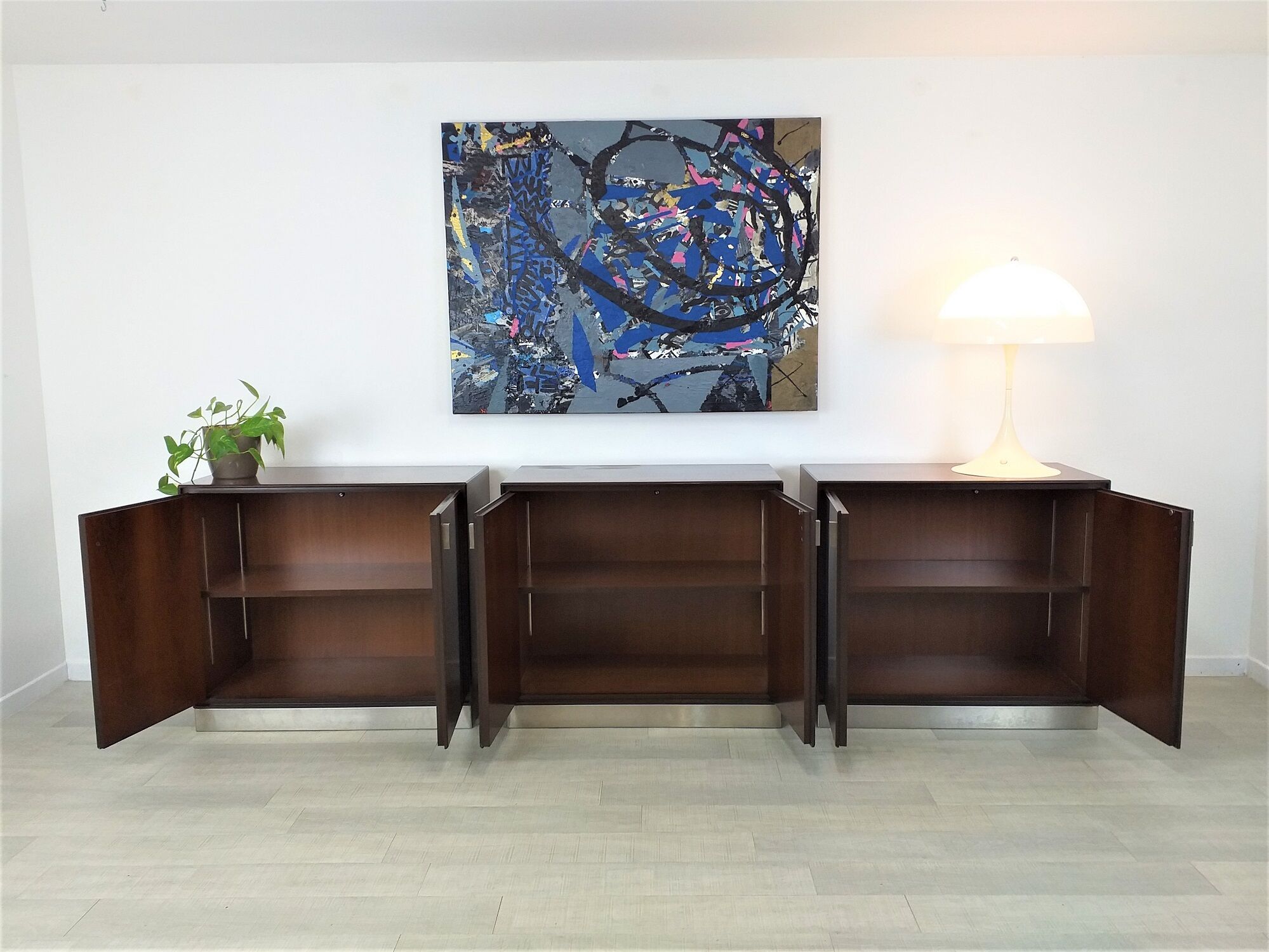 Commode buffet office storage rosewood Gianni Moscatelli vintage 70s