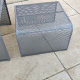 Table gigogne vintage métal perforé design