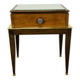 Art Deco mirror and brass bedside table