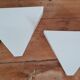 Pair of triangular lacquered metal sconces