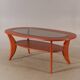 Vintage mahogany coffee table with faceted glass top, 1960s