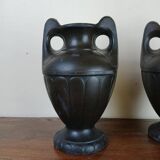 Pair of signed ceramic vases from the art nouveau period circa 1900