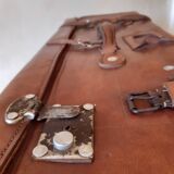 Large leather suitcase
