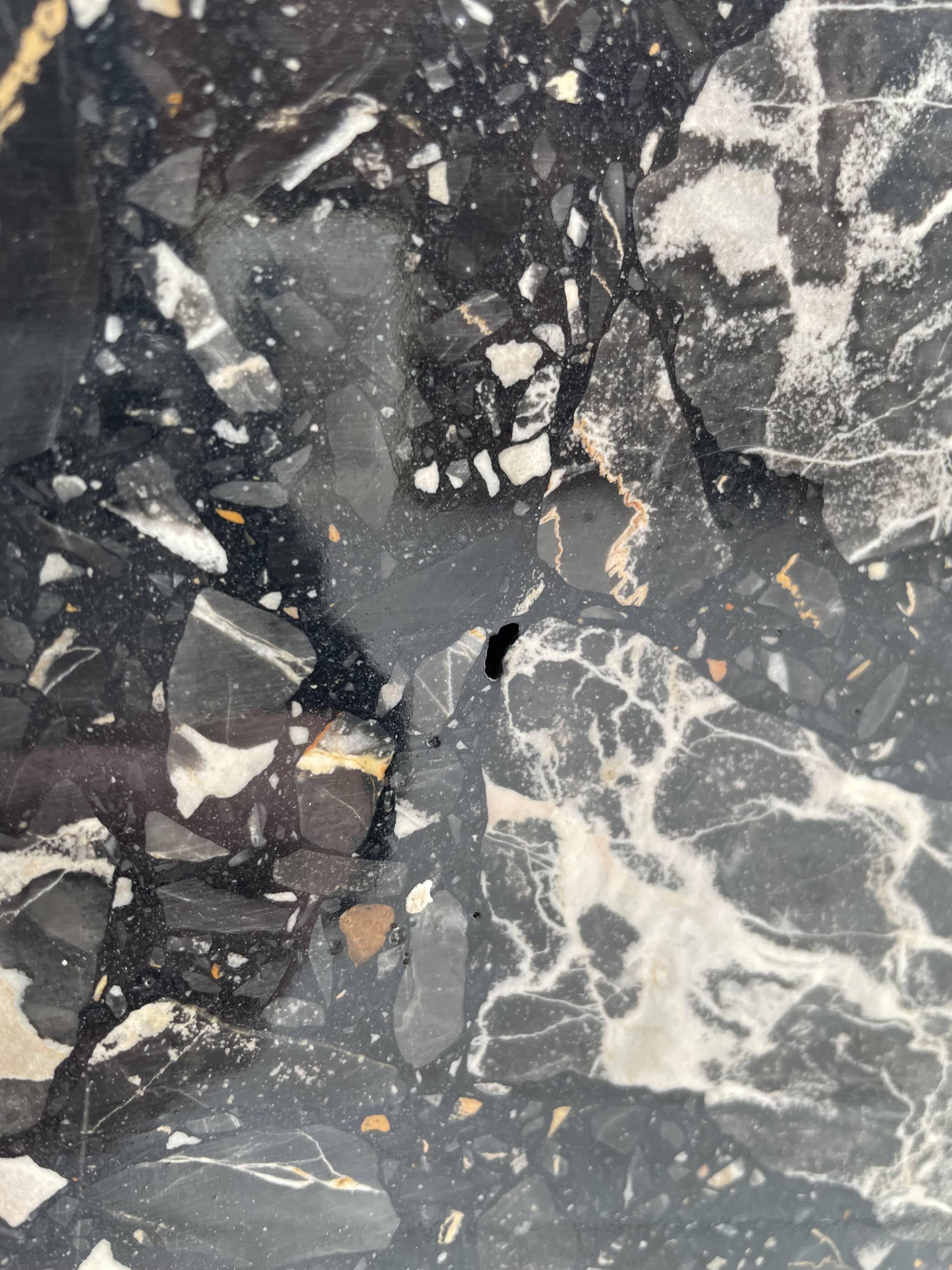 80s Italian marble and glass coffee table