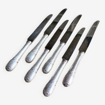 6 silver metal knives
