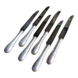 6 silver metal knives