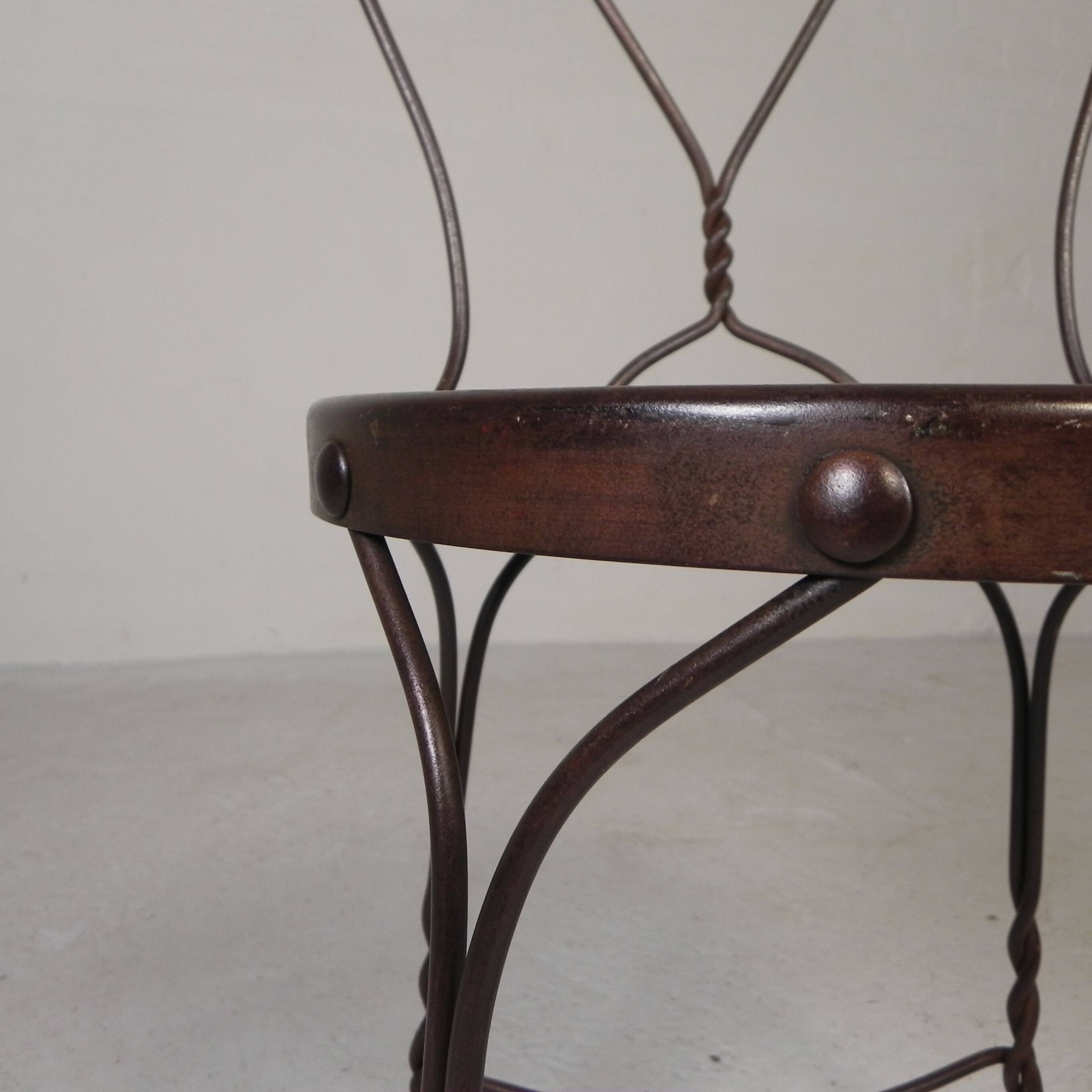 Graceful American steel chair for an ice cream shop, 1940s.
