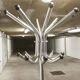 Parrot coat rack 16 hooks industrial in chromed metal and base + black balls 1960