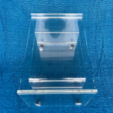 Translucent plexiglass storage drawer/cabinet on wheels.