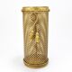Hollywood Regency umbrella stand in gold metal with cord and tassels, Li Puma Firenze, 1950.