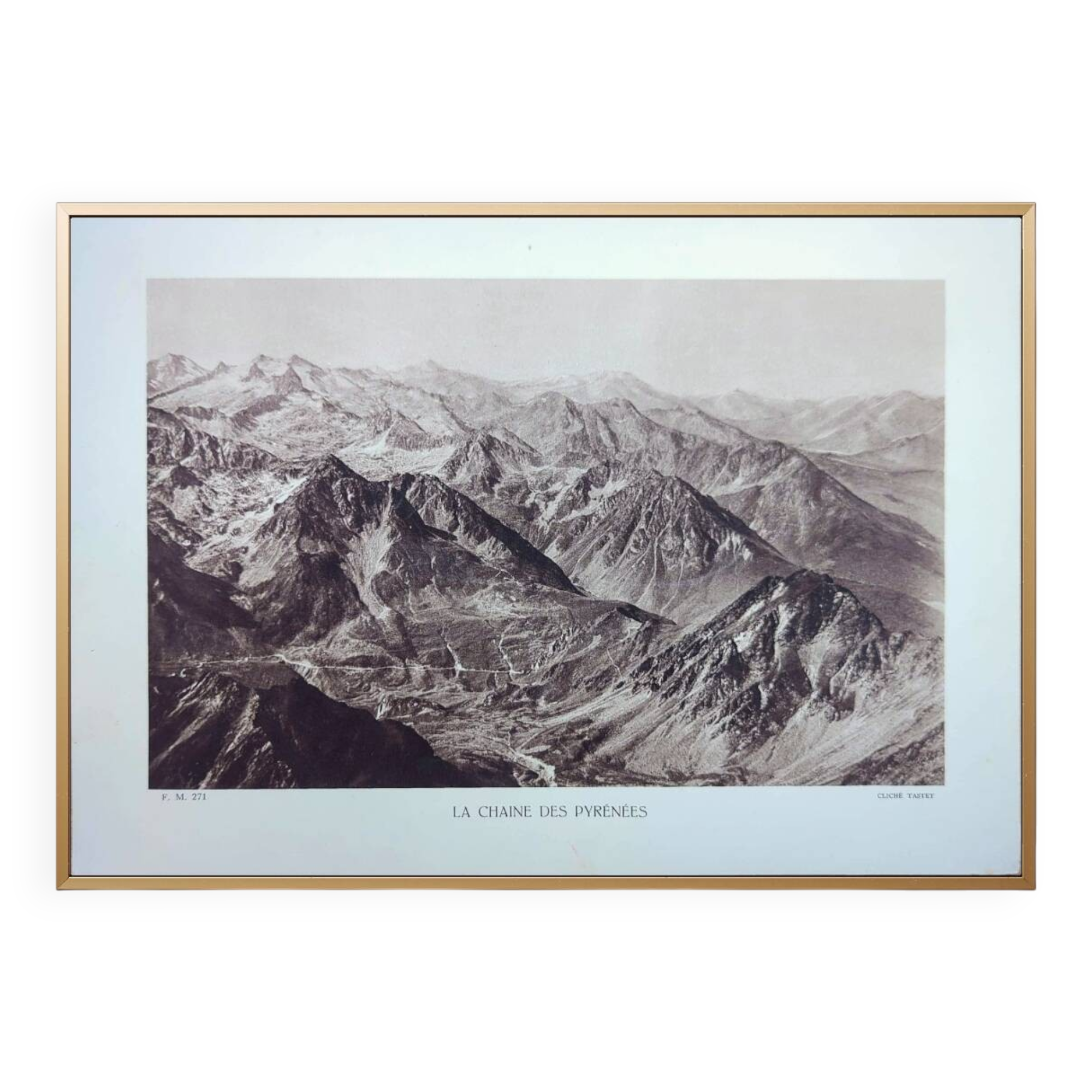The Pyrenees mountain range, photographic plate printed in 1937