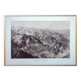 The Pyrenees mountain range, photographic plate printed in 1937