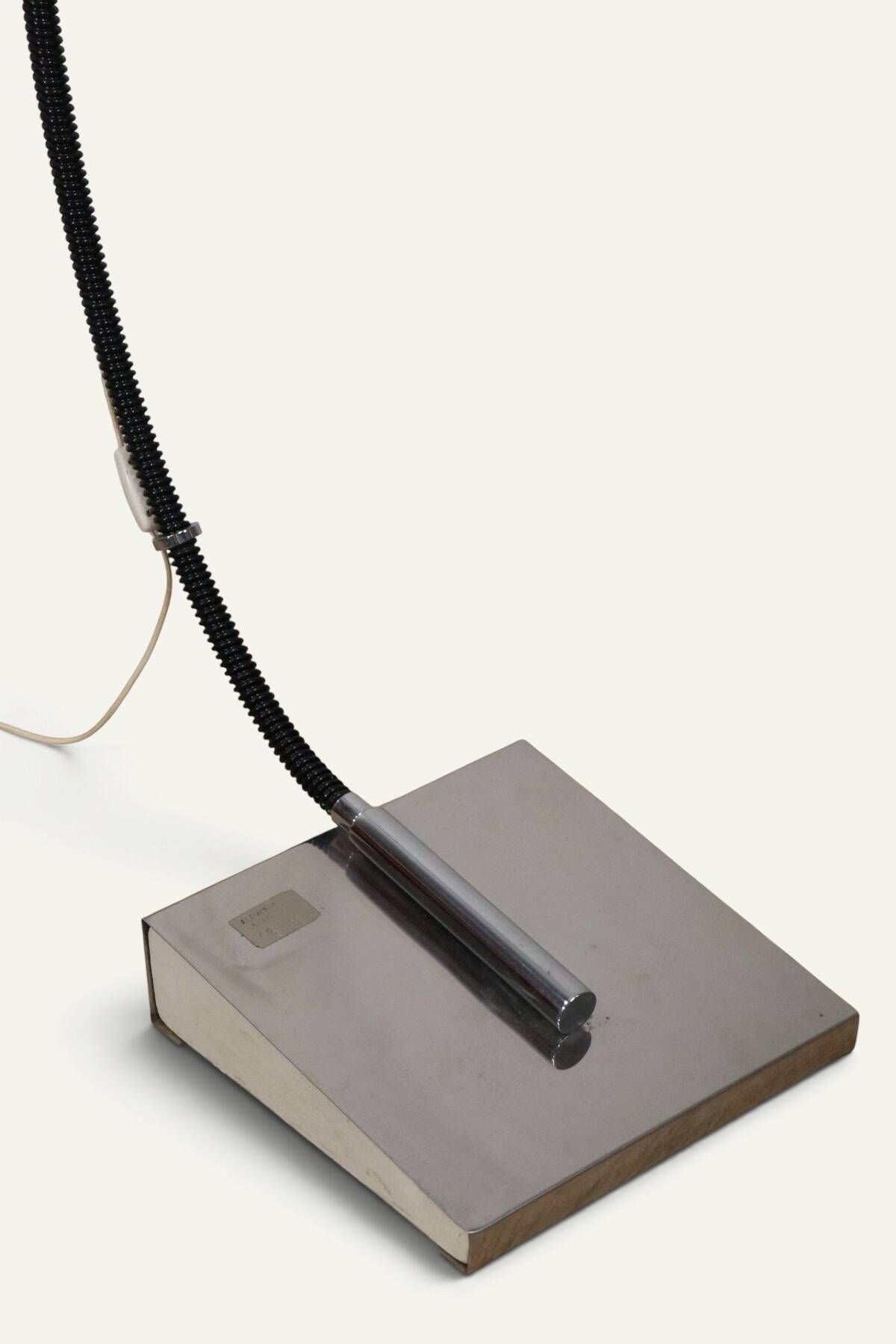 Vintage arc floor lamp with a chrome metal balance, 1970.