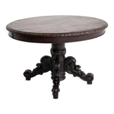 Antique center oak table, France, 1880s