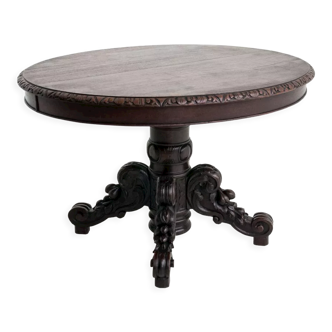 Table antique en chêne, France, années 1880