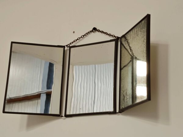 Miroir vintage 1920 triptyque de barbier