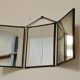 Vintage 1920 barber triptych mirror