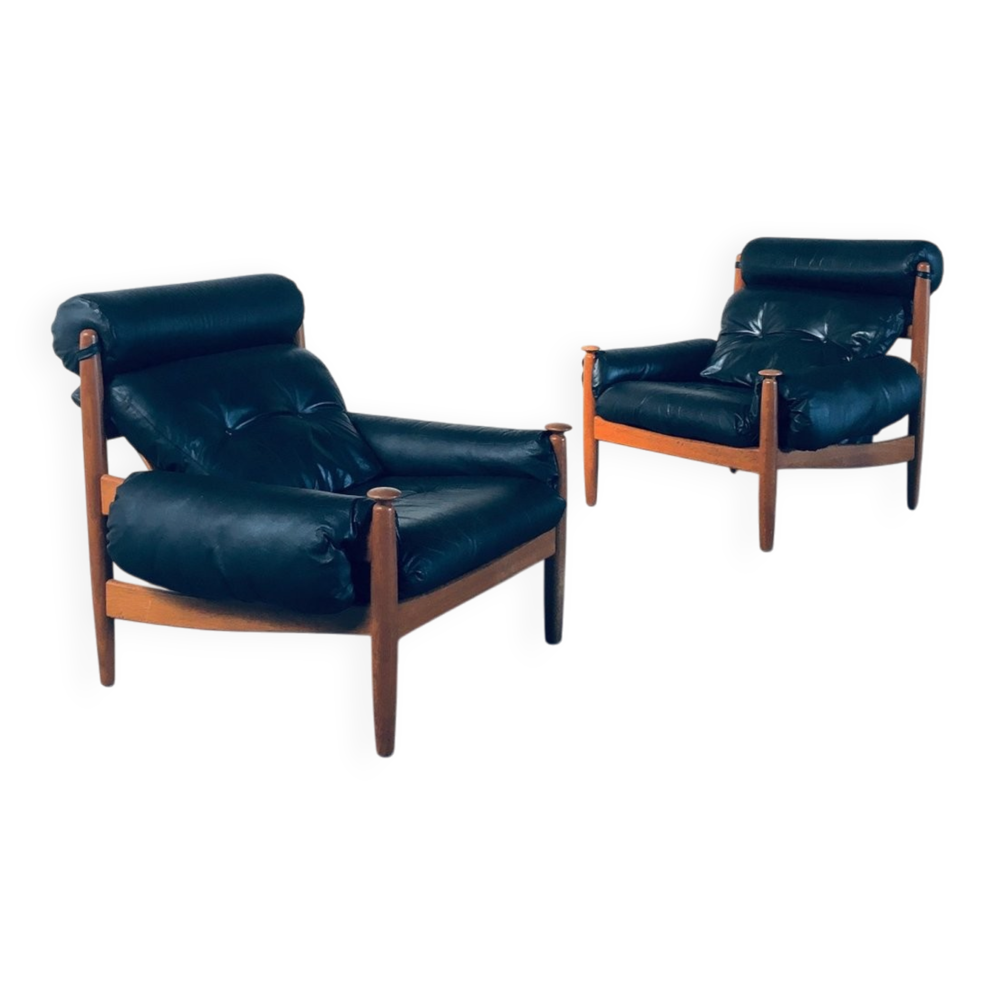 Scandinavian lounge chairs attributed to Eric Merthen for Ire Möbler, Sweden, 1960s, set of 2.