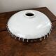 Vintage pendant lamp in white opaline with a scalloped effect.
