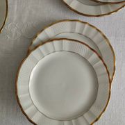 "Pallas" - 6 dessert plates in Limoges porcelain Balleroy & Cie