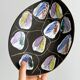 Dish, hand-painted ceramic basket, artistic design.