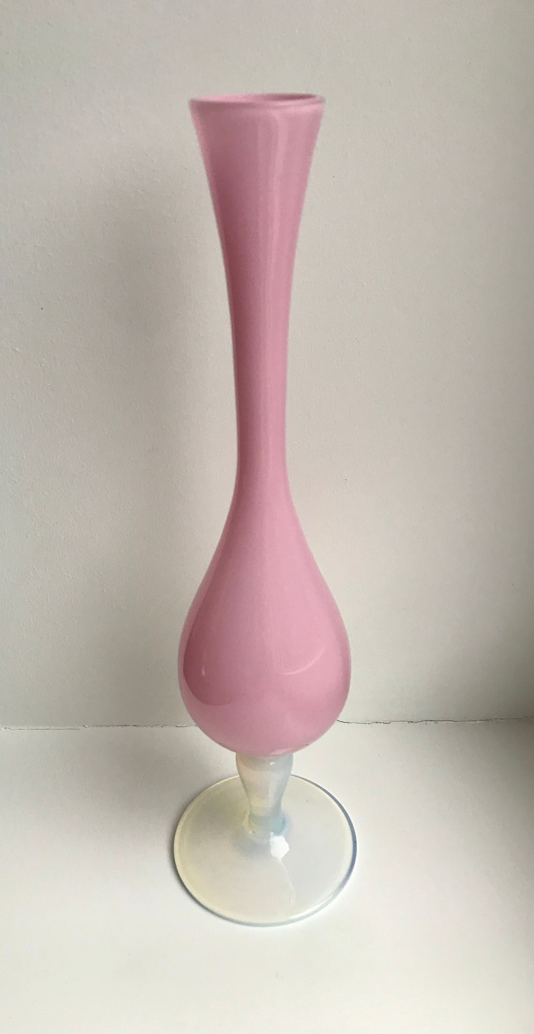 Pink opaline vase 50s
