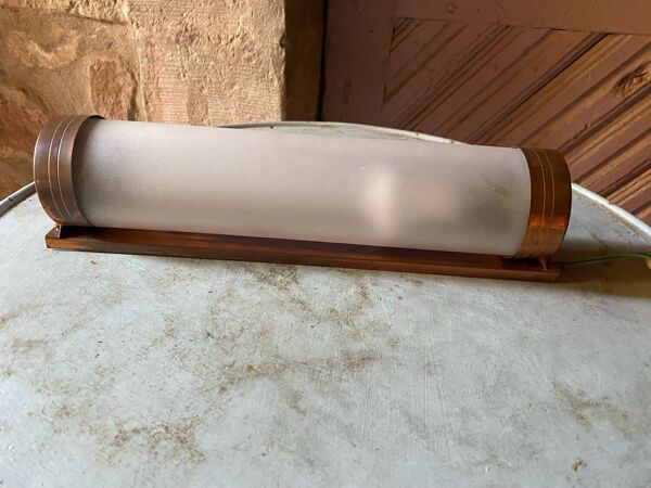 Applique tube Bauhaus verre satine vers 1930