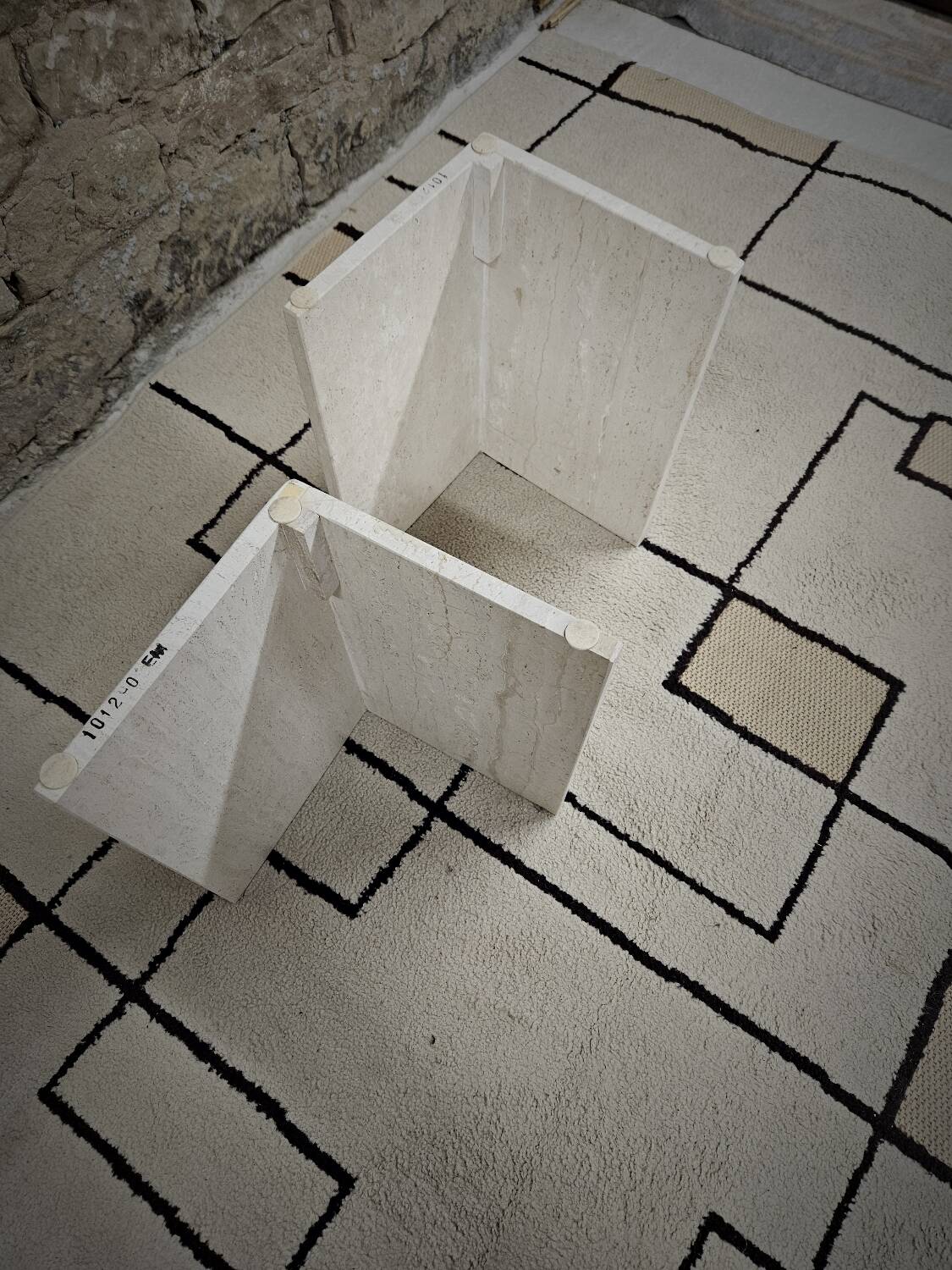 Travertine coffee table 1980