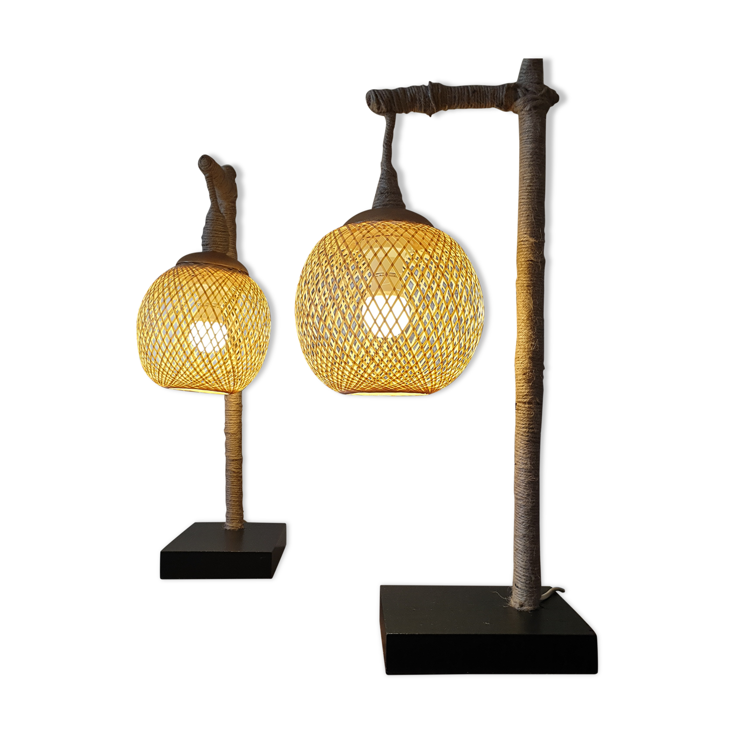 Pair of rope lamps