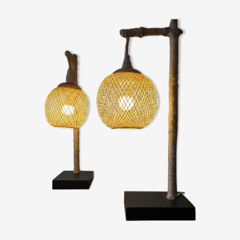 Pair of rope lamps