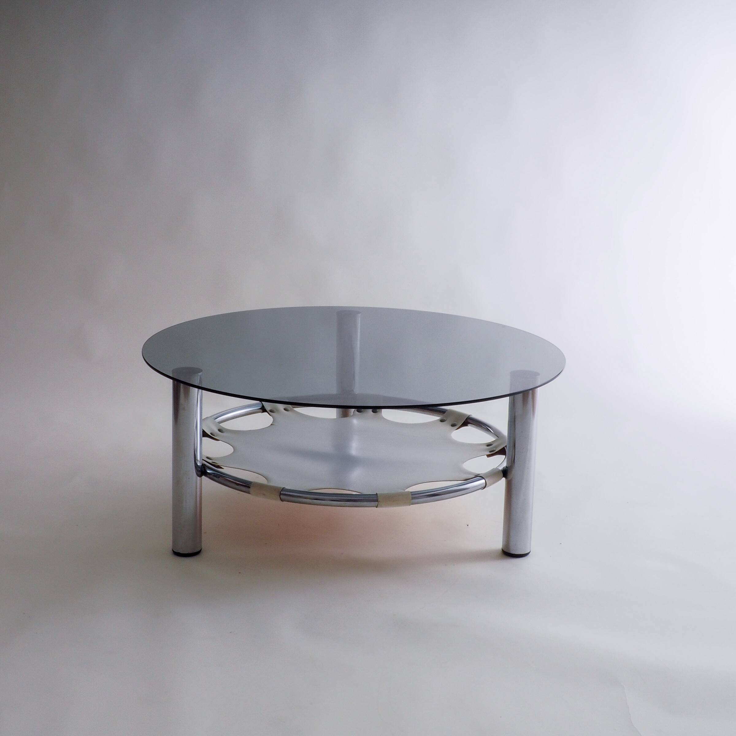 Space Age Glass And Chrome Coffee Table