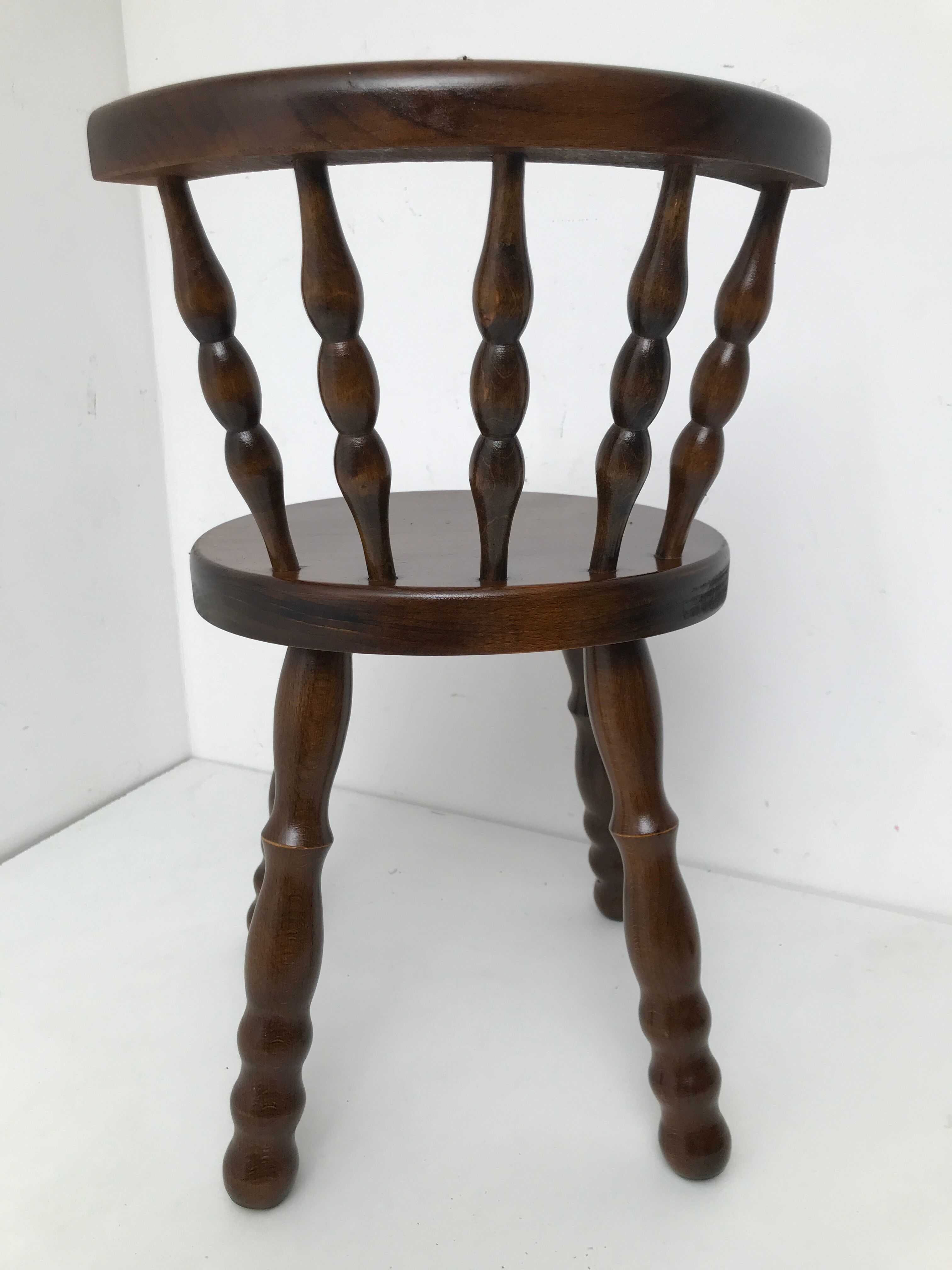 Old wooden child chair turned