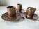 Set of three cups and saucers in pyrite stoneware - Charles Gaudry, Puisaye