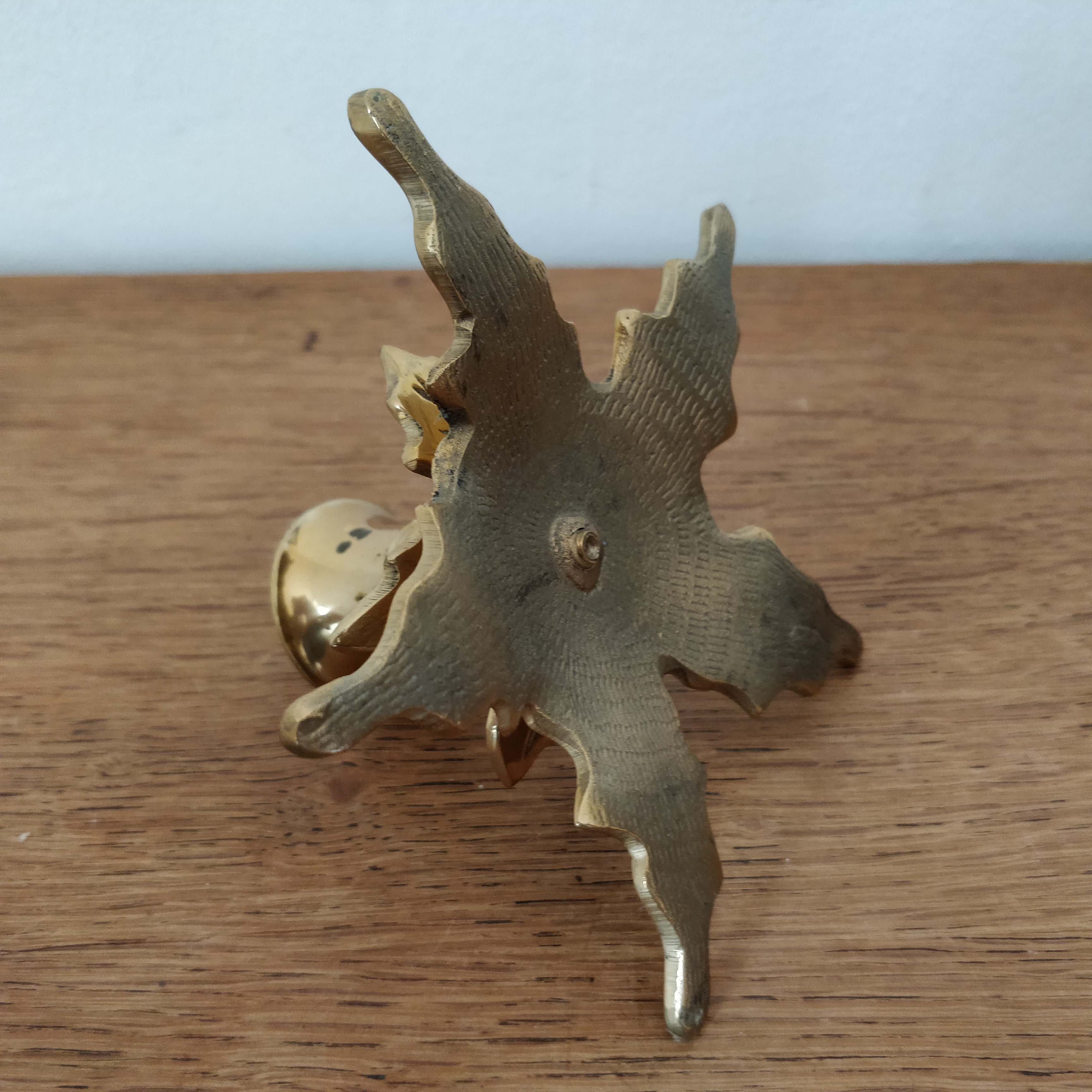 Bougeoir leaves in brass 70s