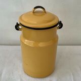Vintage 1950 yellow enamelled milk pot
