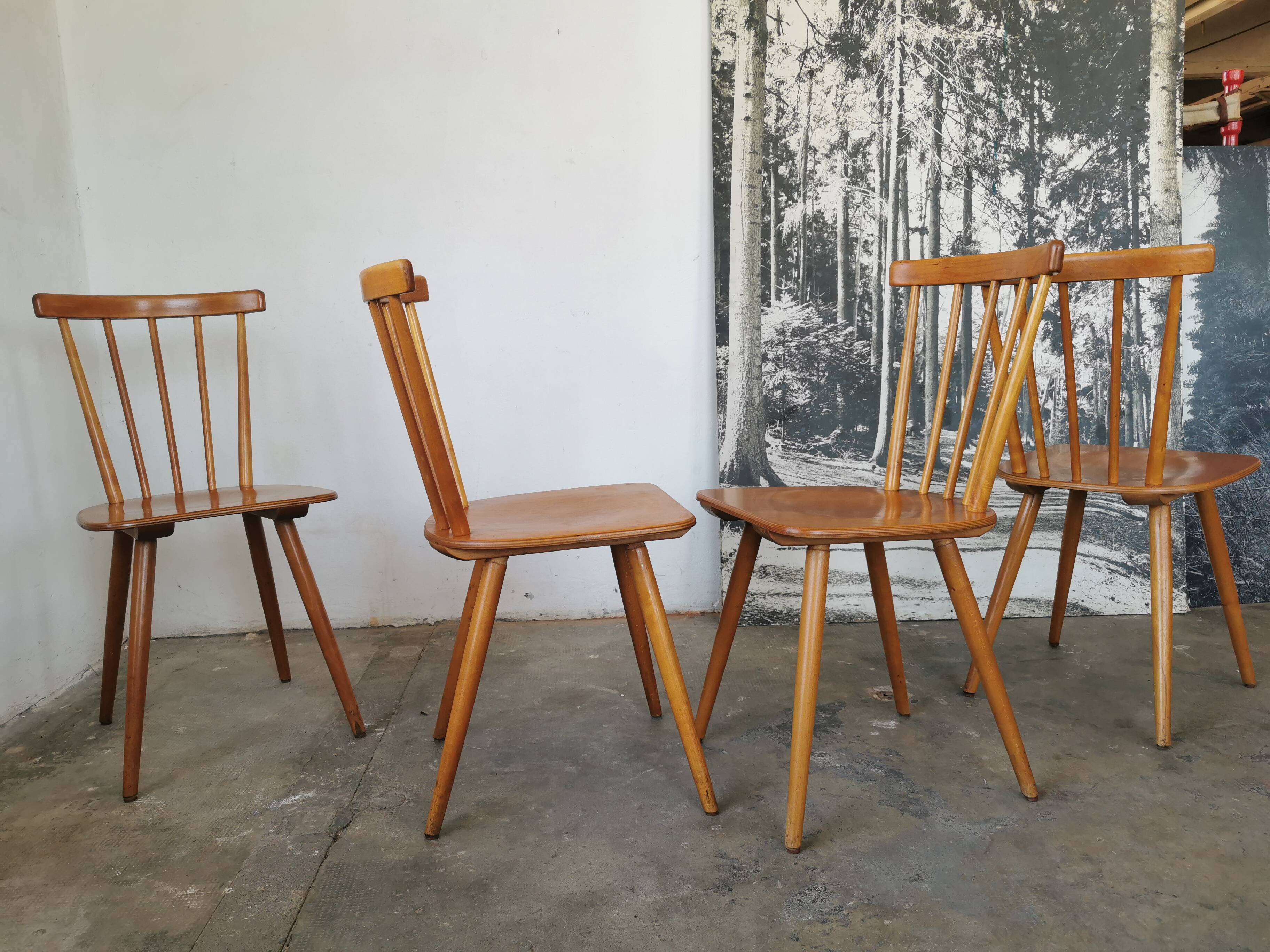 Set of 4 vintage bar bistro chairs