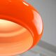 Lampe à suspension italienne du milieu du siècle en verre orange et laiton