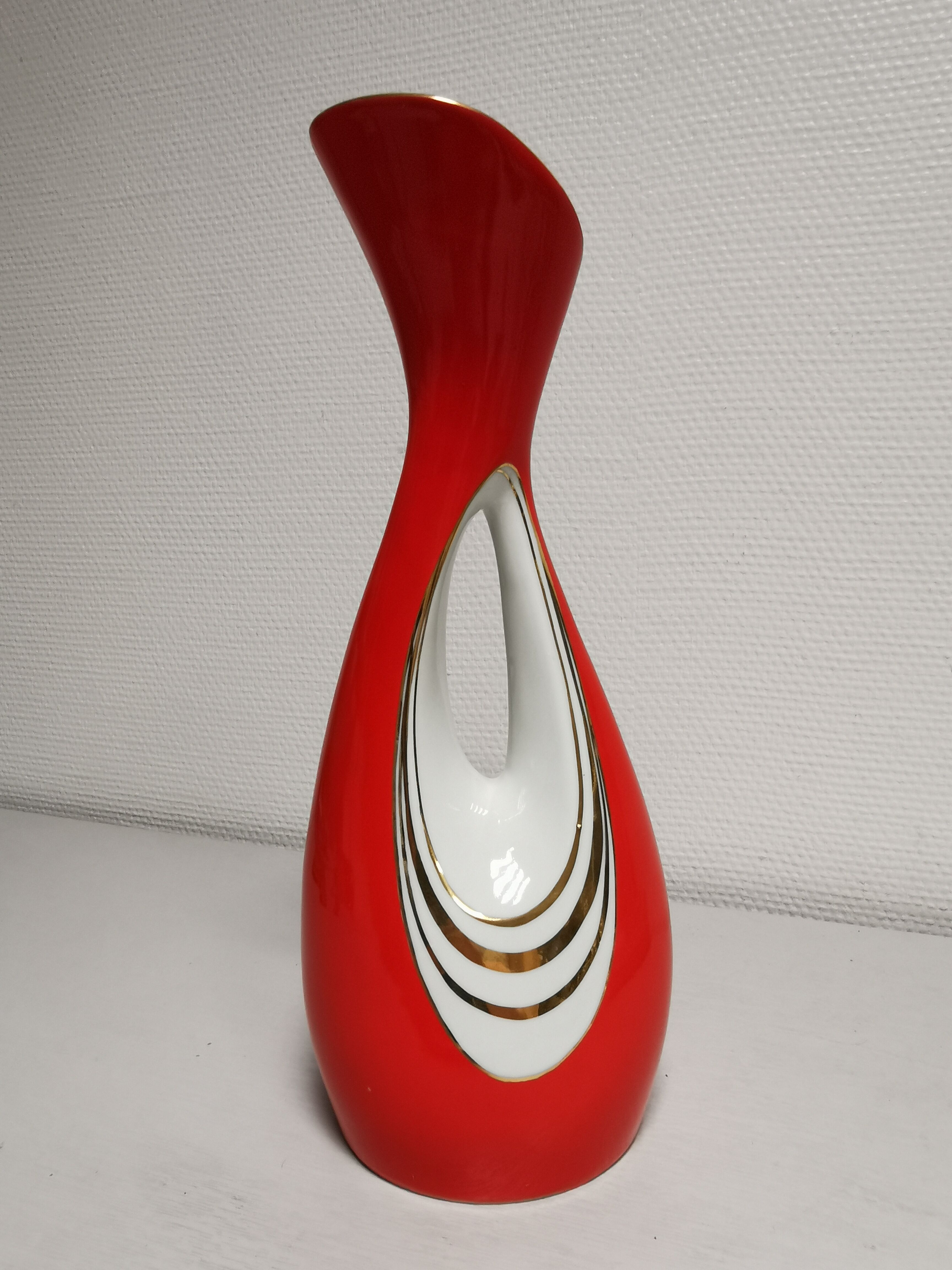 Pitcher / pourer, porcelain signed decanter